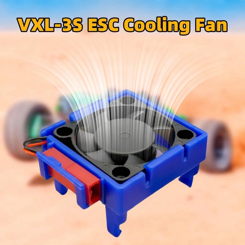 daisyfang VXL-3s ESC Cooling Fan and Motor Cooling Fan Dual Fan Set Compatible with 1/10 Traxxas Slash 4×4 VXL Rustler 4X4 Stampede 4X4 Hoss 4×4 Velineon VXL-3s Heat Sink,Red - Image 3